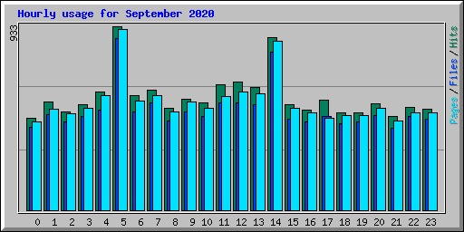 Hourly usage for September 2020