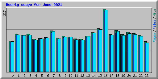 Hourly usage for June 2021